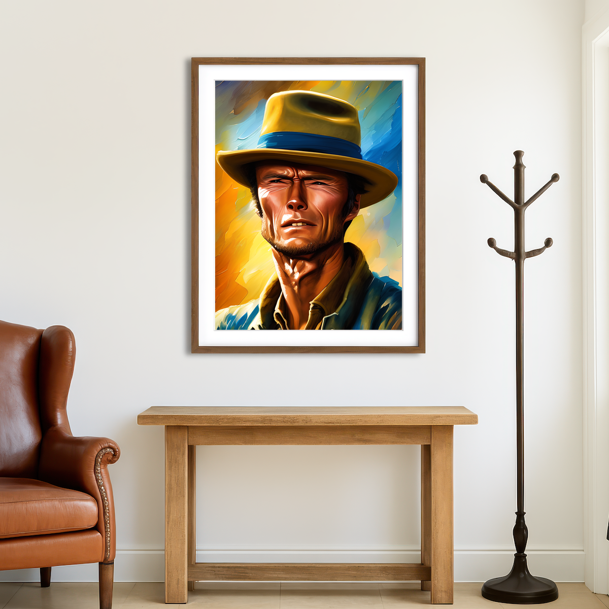 AUTO-MOCKUP ROOM | Clint Eastwood Painting Wall Art