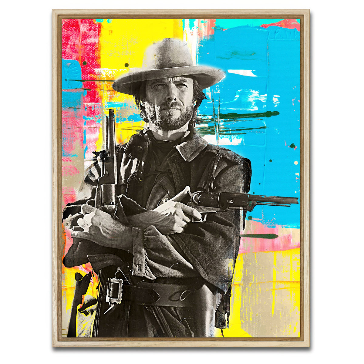 AUTO-MOCKUP WHITE | Clint Eastwood | 1 Piece | Natural Framed Canvas | group=3x4