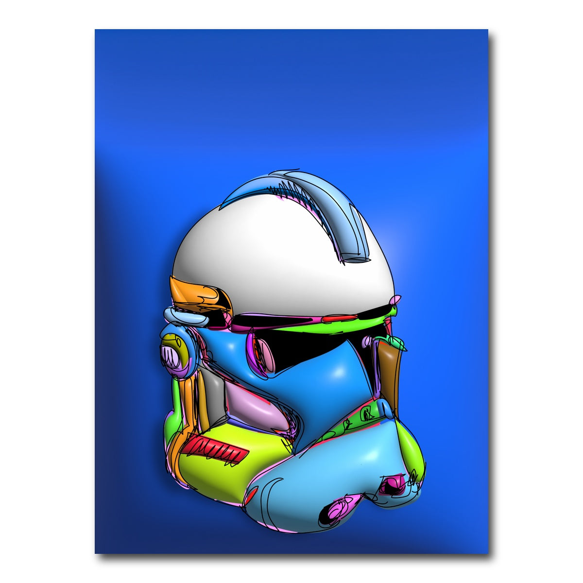 AUTO-MOCKUP WHITE | Clone Helmet | 1 Piece | Gallery Wrap Canvas | group=3x4