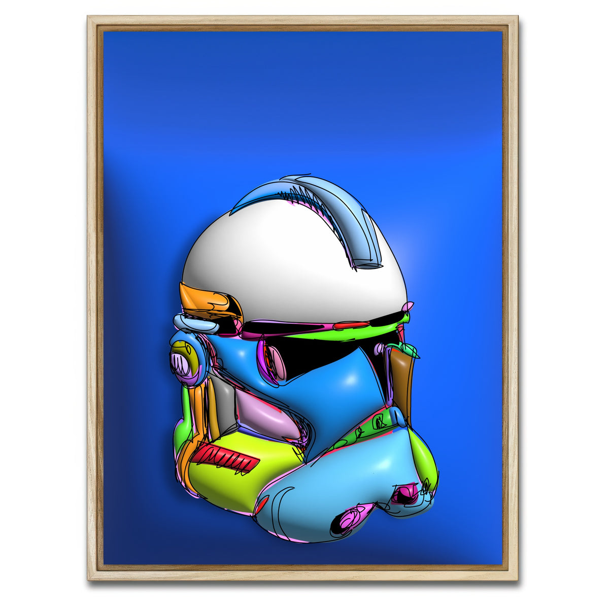 AUTO-MOCKUP WHITE | Clone Helmet | 1 Piece | Natural Framed Canvas | group=3x4