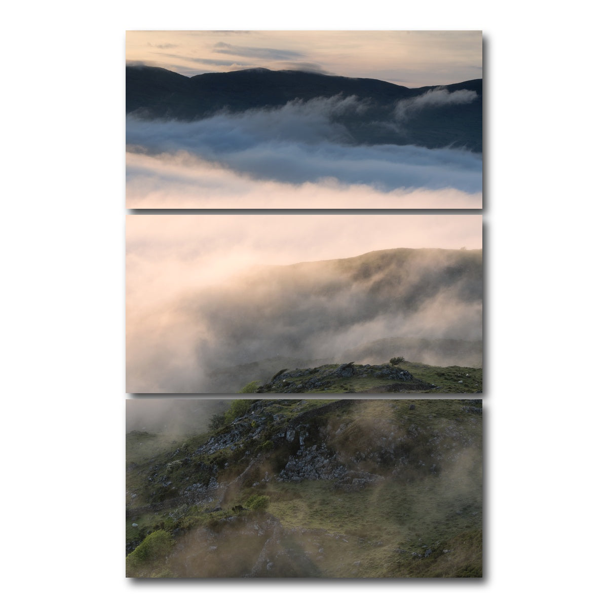 AUTO-MOCKUP WHITE | Cloud Cover | 3 Piece | Gallery Wrap Canvas | group=12x24_stacked