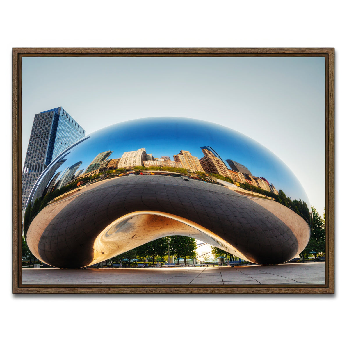 AUTO-MOCKUP WHITE | Cloud Gate | 1 Piece | Walnut Framed Canvas | group=4x3