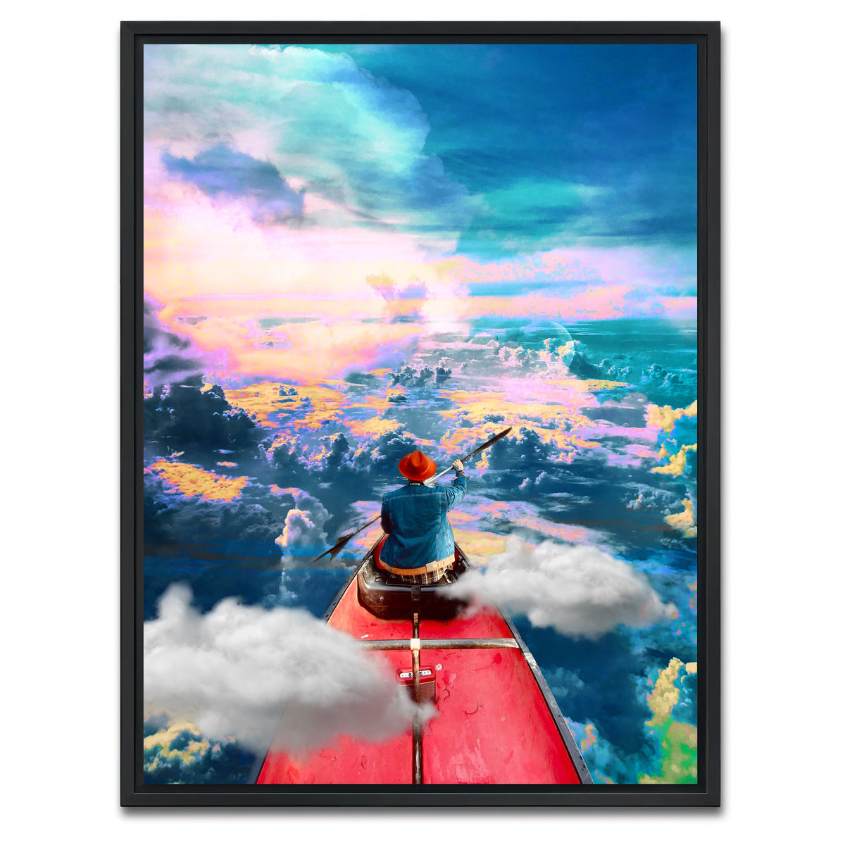 AUTO-MOCKUP WHITE | Cloud boat design | 1 Piece | Black Framed Canvas | group=3x4