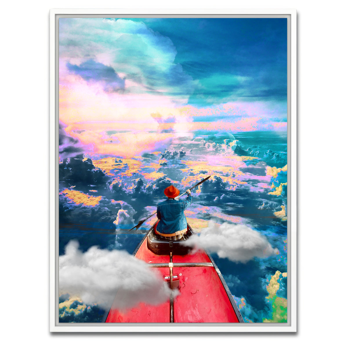 AUTO-MOCKUP WHITE | Cloud boat design | 1 Piece | White Framed Canvas | group=3x4