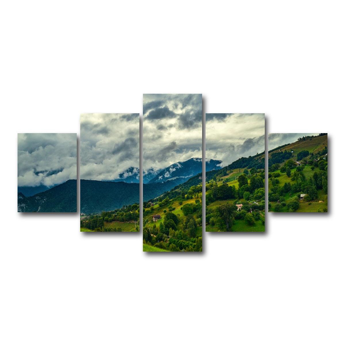 AUTO-MOCKUP WHITE | Cloudy Hillside in Magura Romania | 5 Piece | Gallery Wrap Canvas | group=5_short