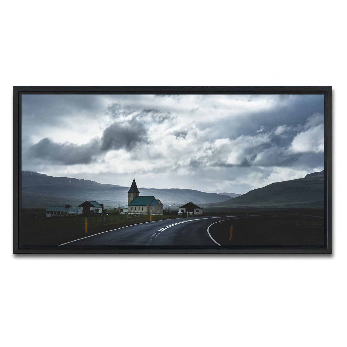 AUTO-MOCKUP WHITE | Cloudy Road | 1 Piece | Black Framed Canvas | group=2x1