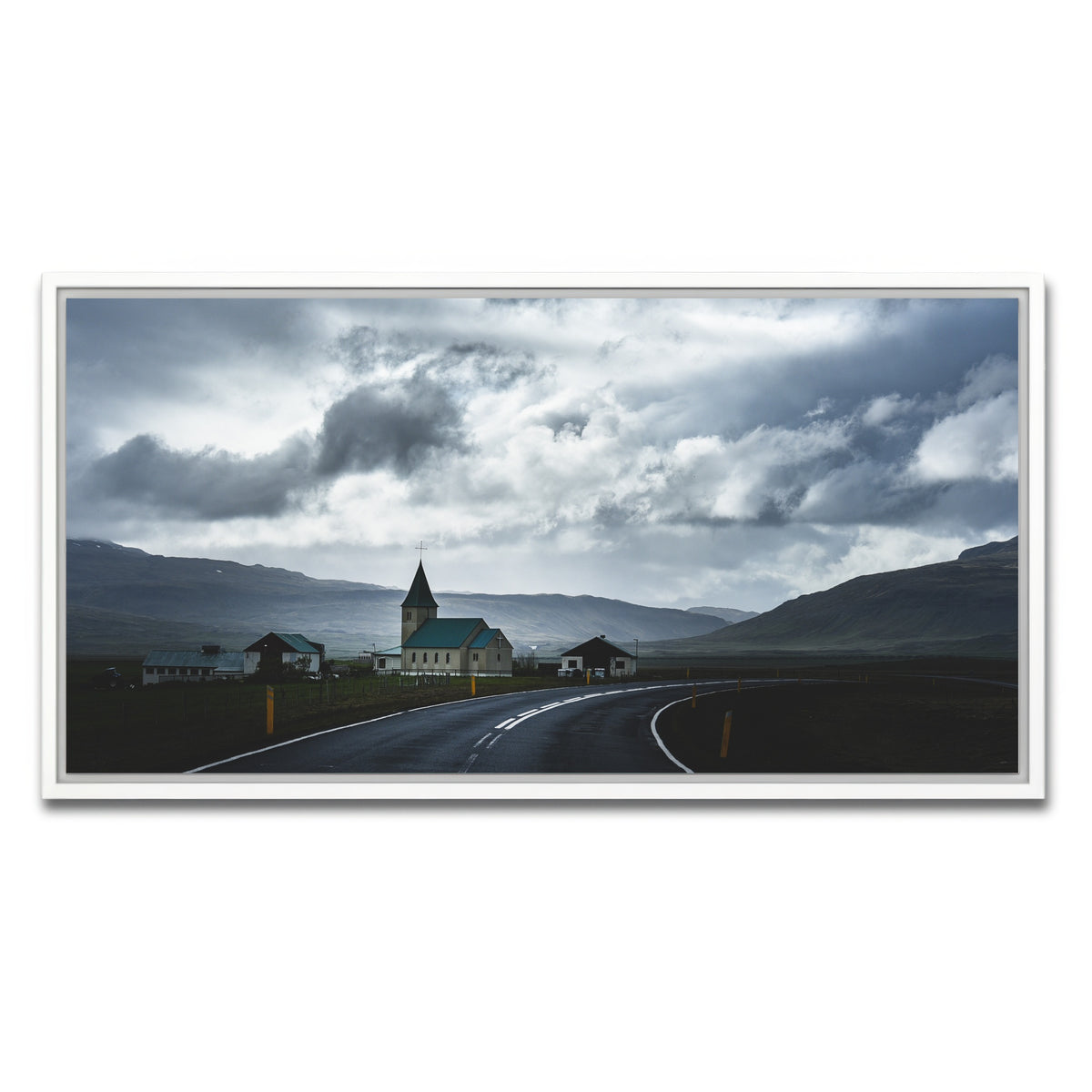 AUTO-MOCKUP WHITE | Cloudy Road | 1 Piece | White Framed Canvas | group=2x1