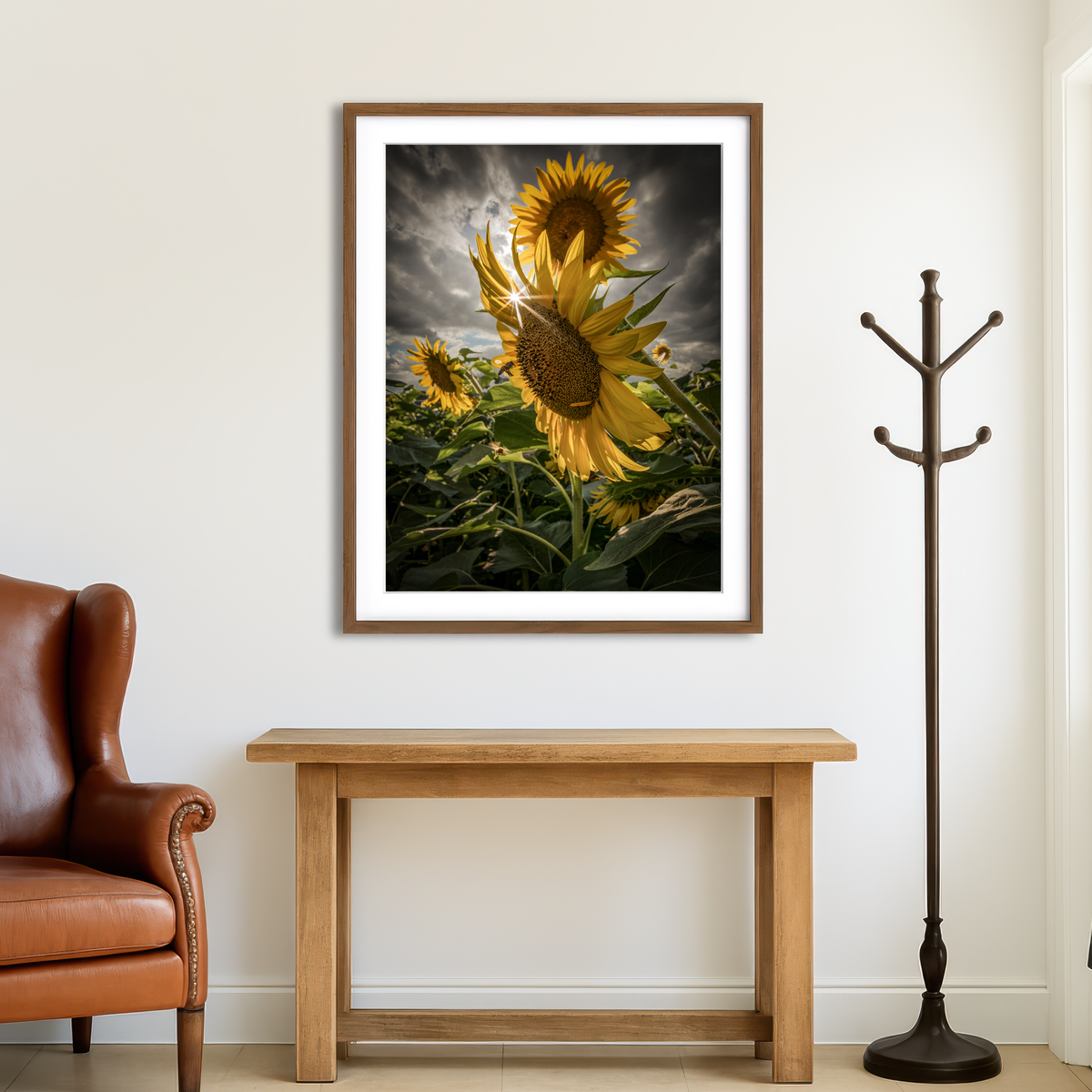 AUTO-MOCKUP ROOM | Cloudy Sunflowers Wall Art