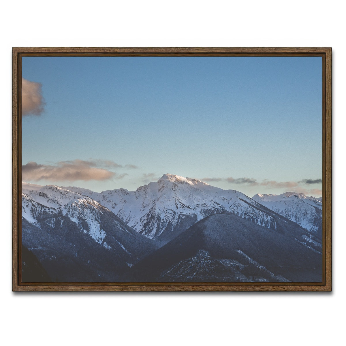AUTO-MOCKUP WHITE | Coast Mountains British Columbia | 1 Piece | Walnut Framed Canvas | group=4x3