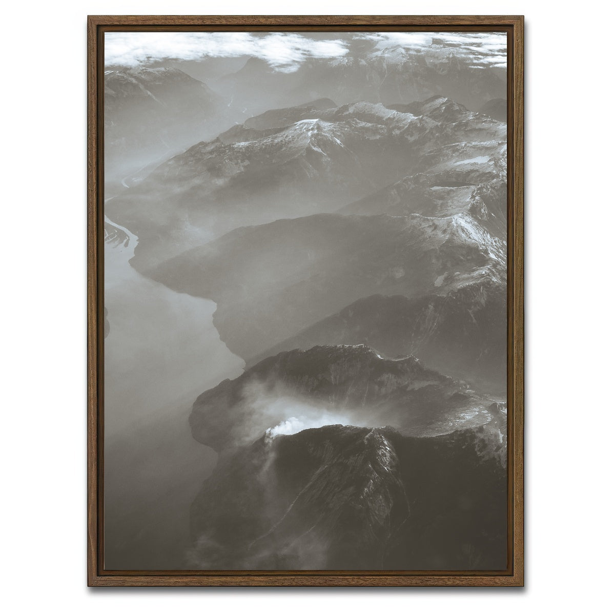 AUTO-MOCKUP WHITE | Coast Mountains Canada 3 | 1 Piece | Walnut Framed Canvas | group=3x4