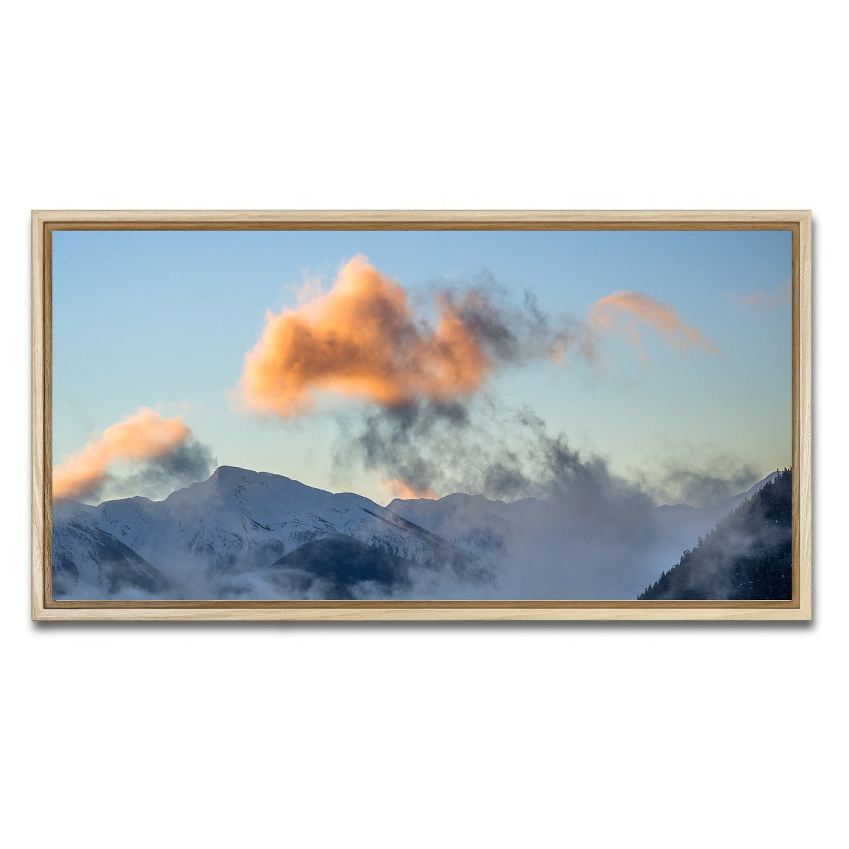 AUTO-MOCKUP WHITE | Coast Mountains Northern BC | 1 Piece | Natural Framed Canvas | group=2x1