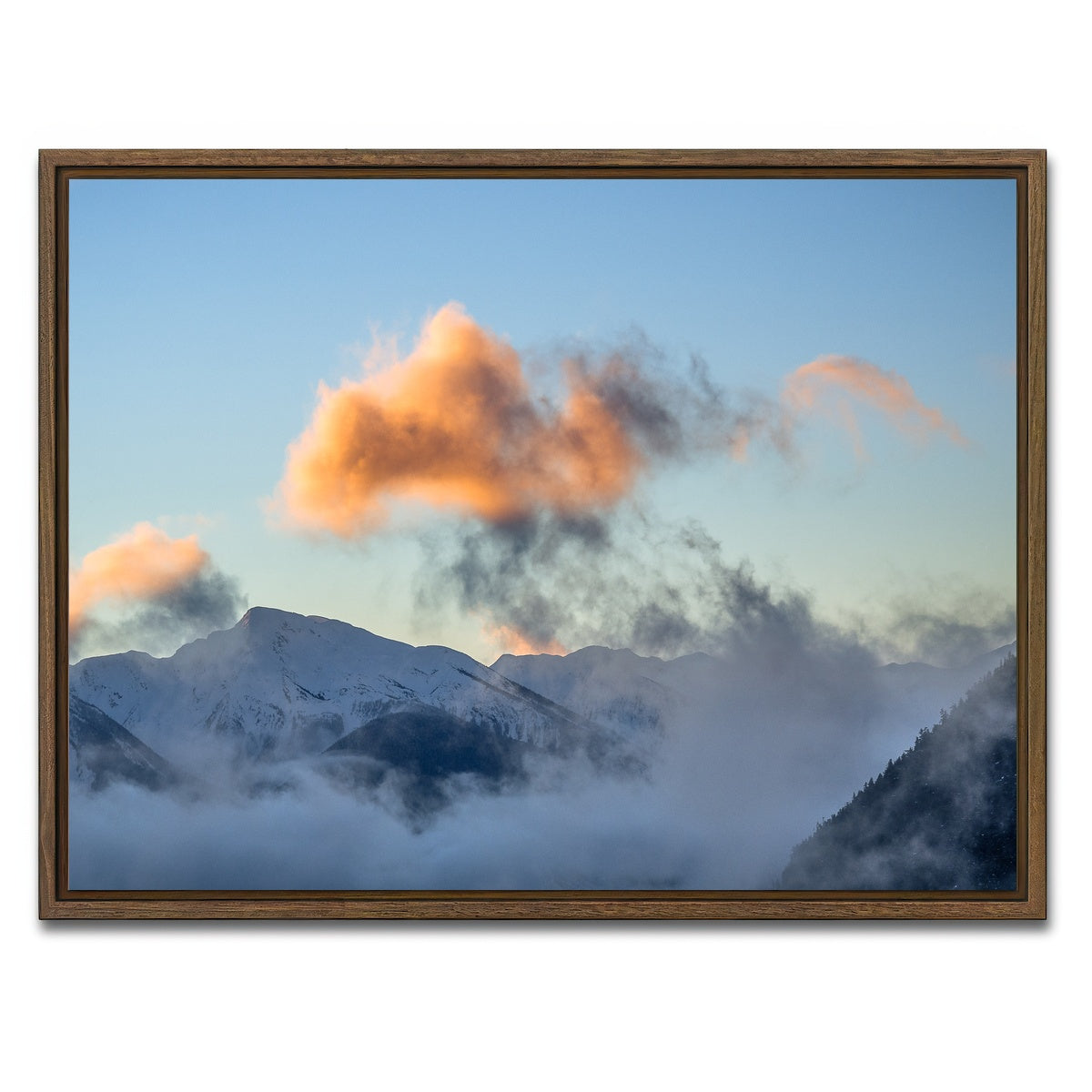 AUTO-MOCKUP WHITE | Coast Mountains Northern BC | 1 Piece | Walnut Framed Canvas | group=4x3