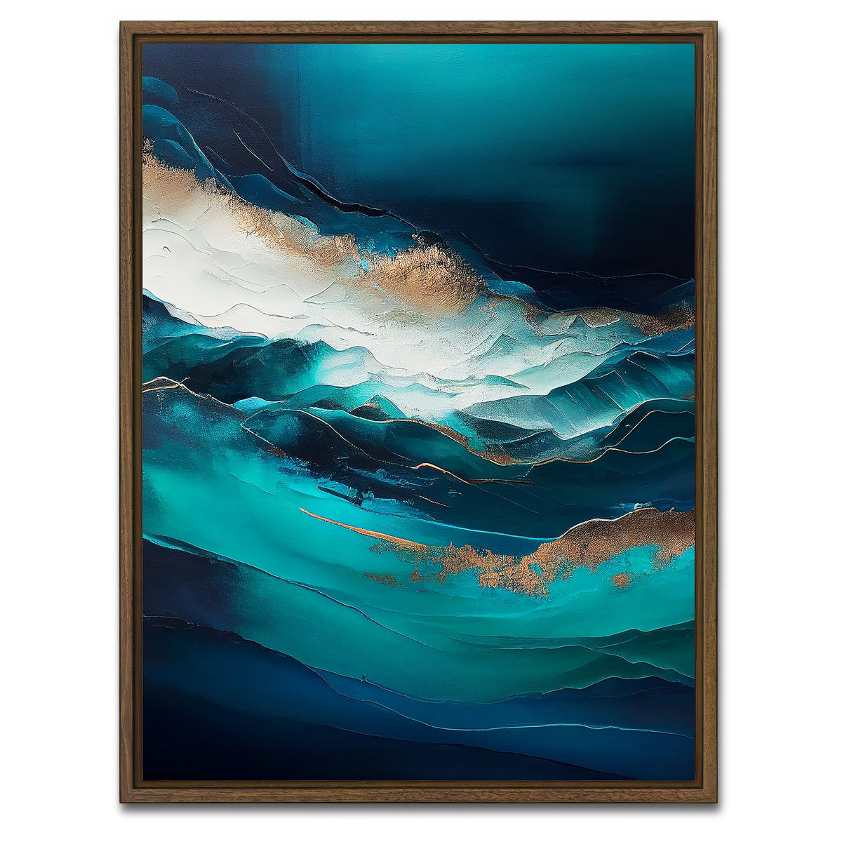 AUTO-MOCKUP WHITE | Coastal Abstract Series 3 | 1 Piece | Walnut Framed Canvas | group=3x4