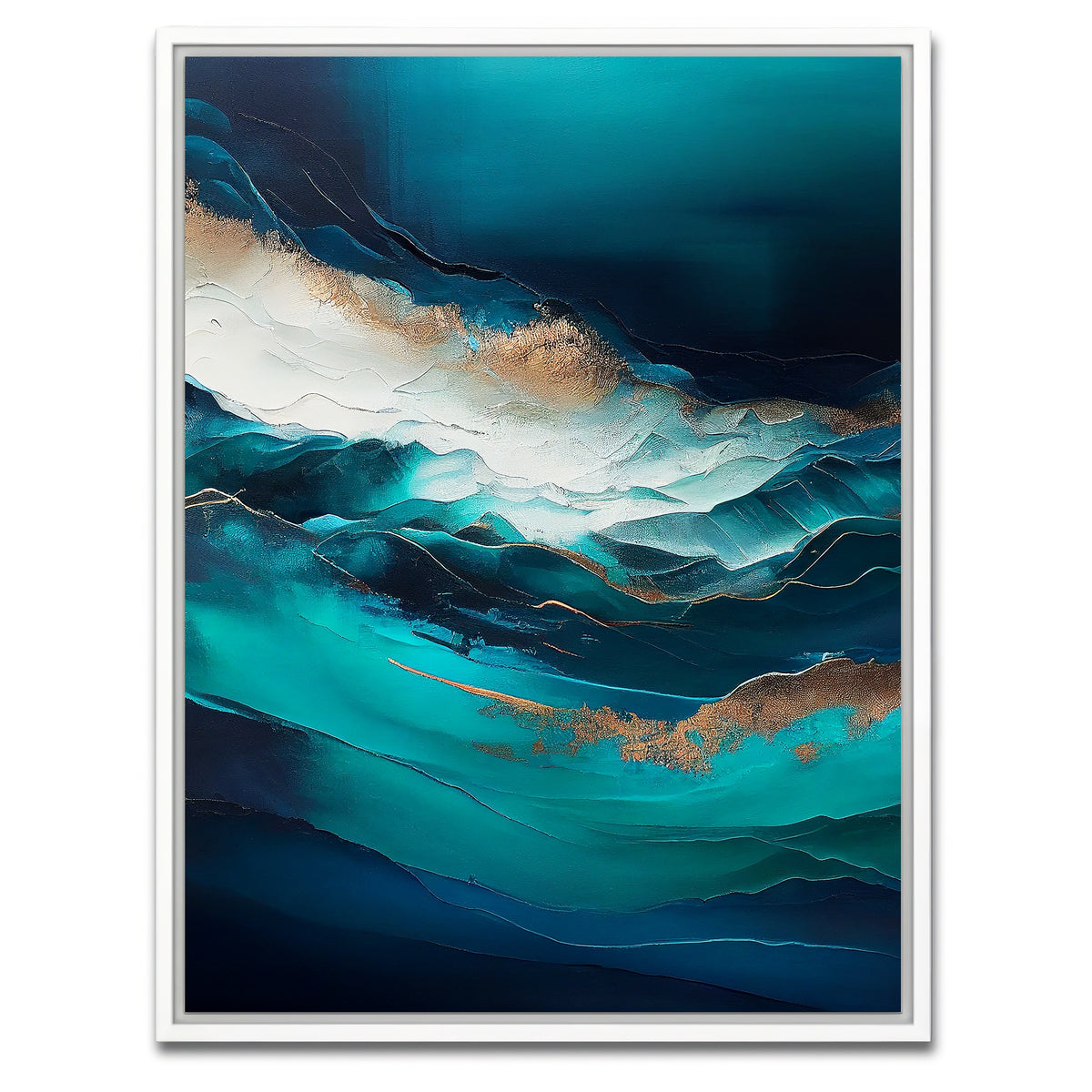 AUTO-MOCKUP WHITE | Coastal Abstract Series 3 | 1 Piece | White Framed Canvas | group=3x4