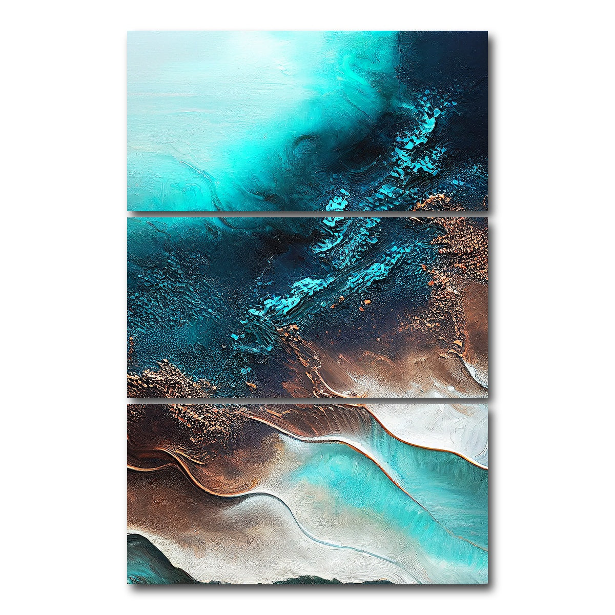 AUTO-MOCKUP WHITE | Coastal Abstract Series 5 | 3 Piece | Gallery Wrap Canvas | group=12x24_stacked