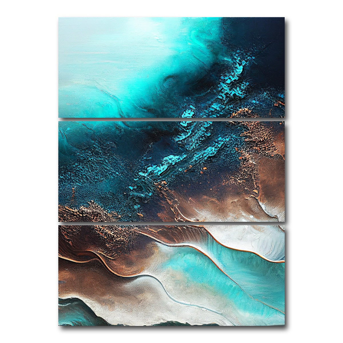 AUTO-MOCKUP WHITE | Coastal Abstract Series 5 | 3 Piece | Gallery Wrap Canvas | group=8x18_stacked