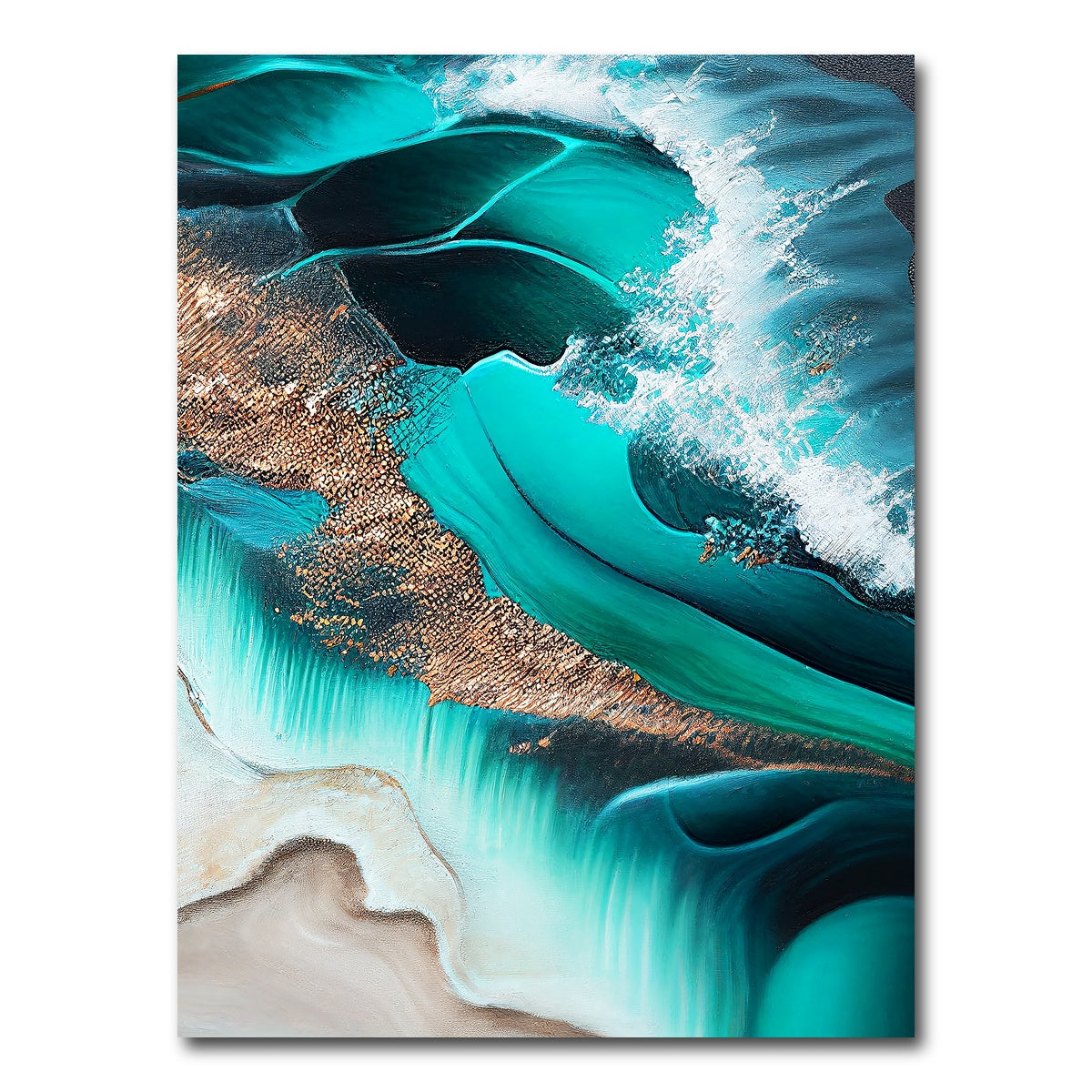 AUTO-MOCKUP WHITE | Coastal Abstract Series 7 | 1 Piece | Gallery Wrap Canvas | group=3x4