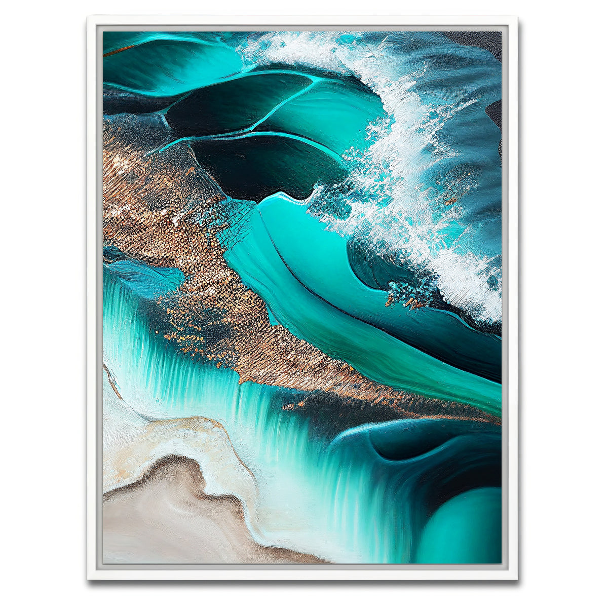 AUTO-MOCKUP WHITE | Coastal Abstract Series 7 | 1 Piece | White Framed Canvas | group=3x4