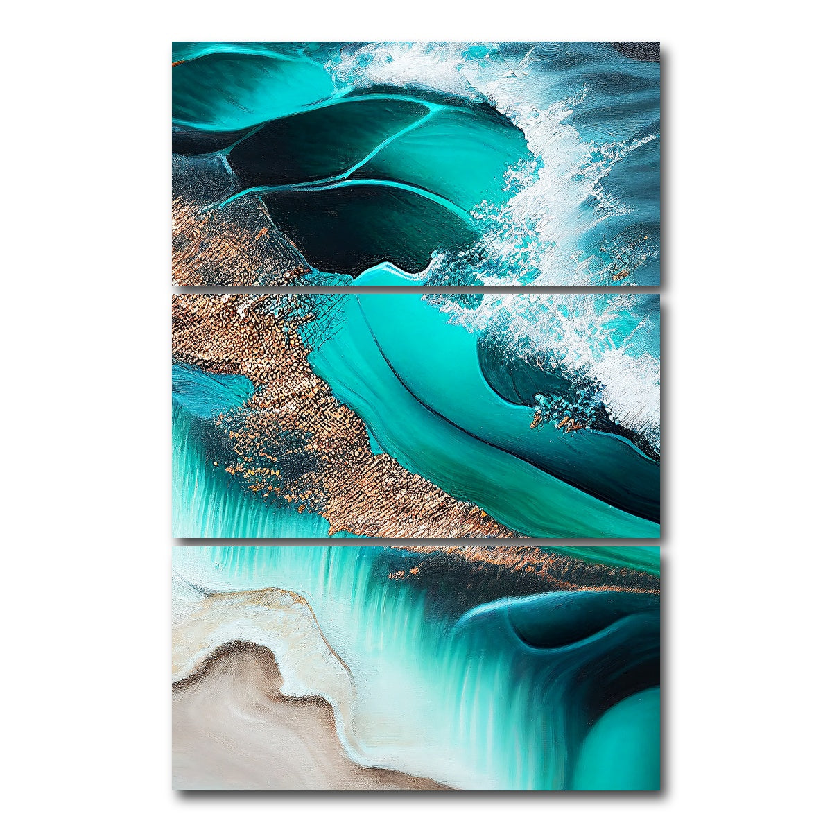 AUTO-MOCKUP WHITE | Coastal Abstract Series 7 | 3 Piece | Gallery Wrap Canvas | group=12x24_stacked