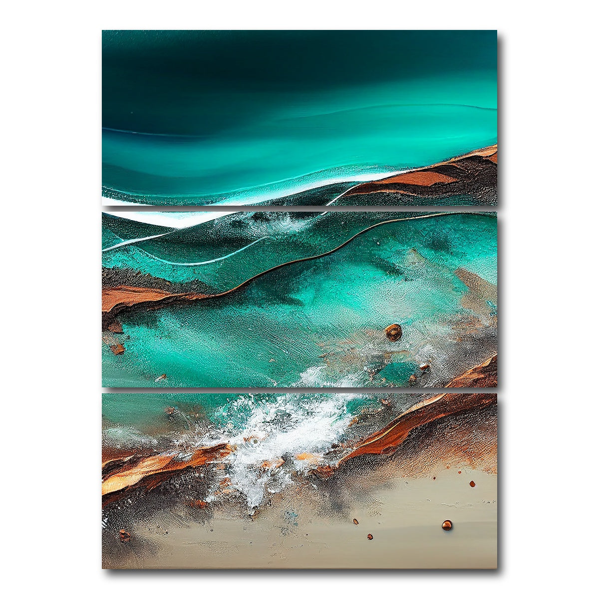 AUTO-MOCKUP WHITE | Coastal Abstract Series 8 | 3 Piece | Gallery Wrap Canvas | group=8x18_stacked