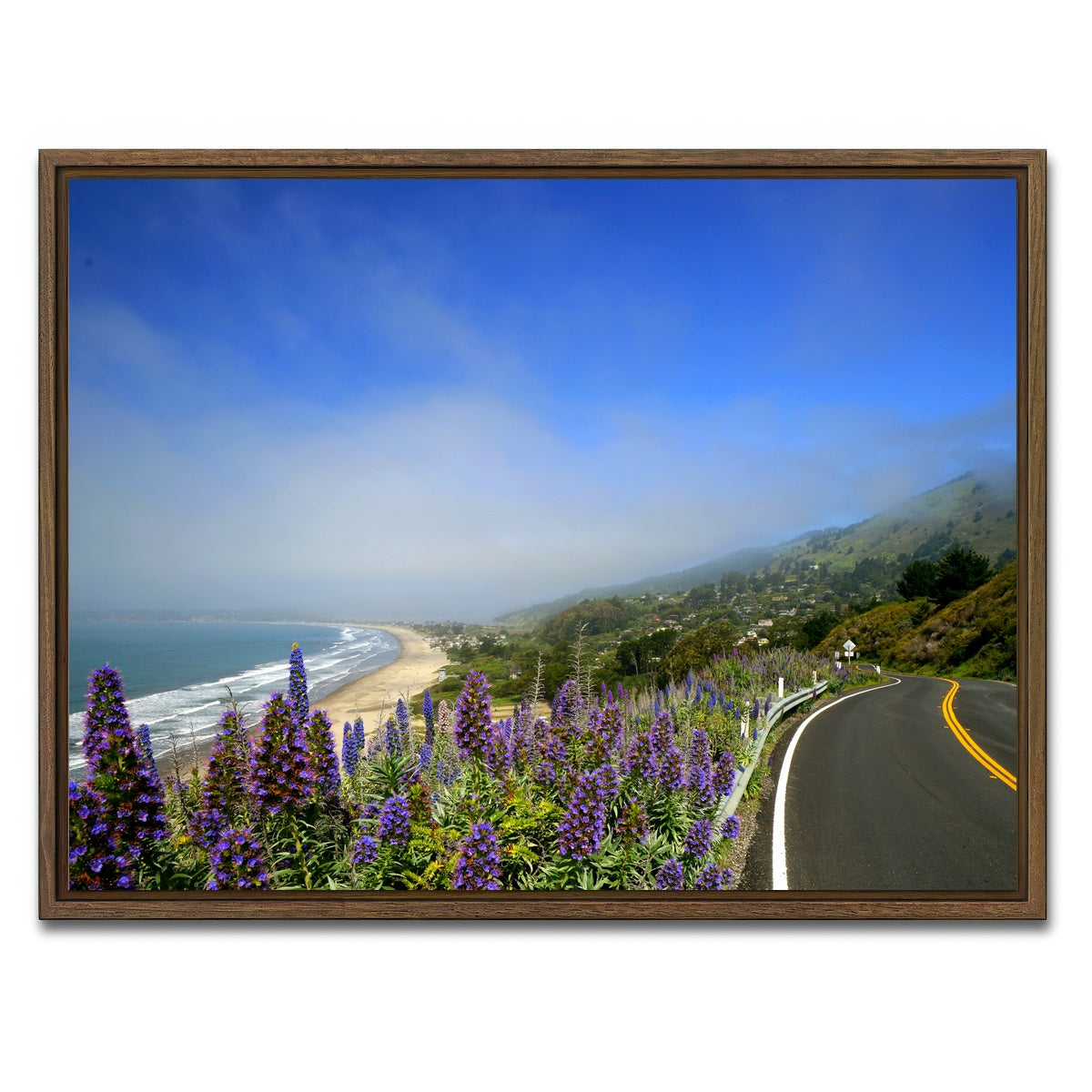 AUTO-MOCKUP WHITE | Coastal highway | 1 Piece | Walnut Framed Canvas | group=4x3