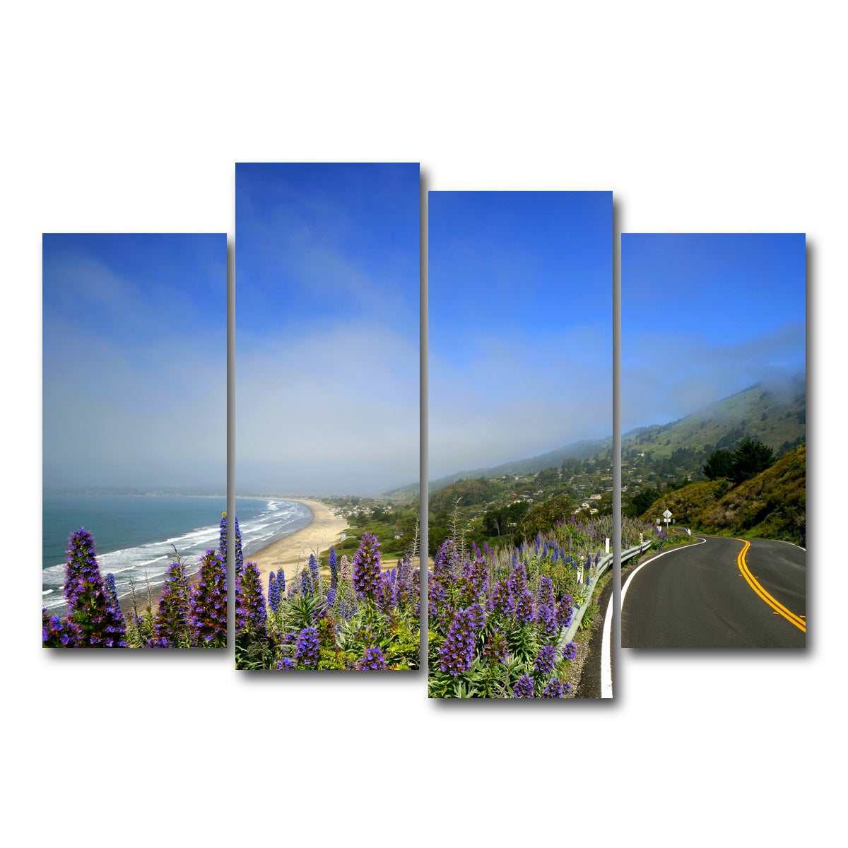 AUTO-MOCKUP WHITE | Coastal highway | 4 Piece | Gallery Wrap Canvas | group=4_normal