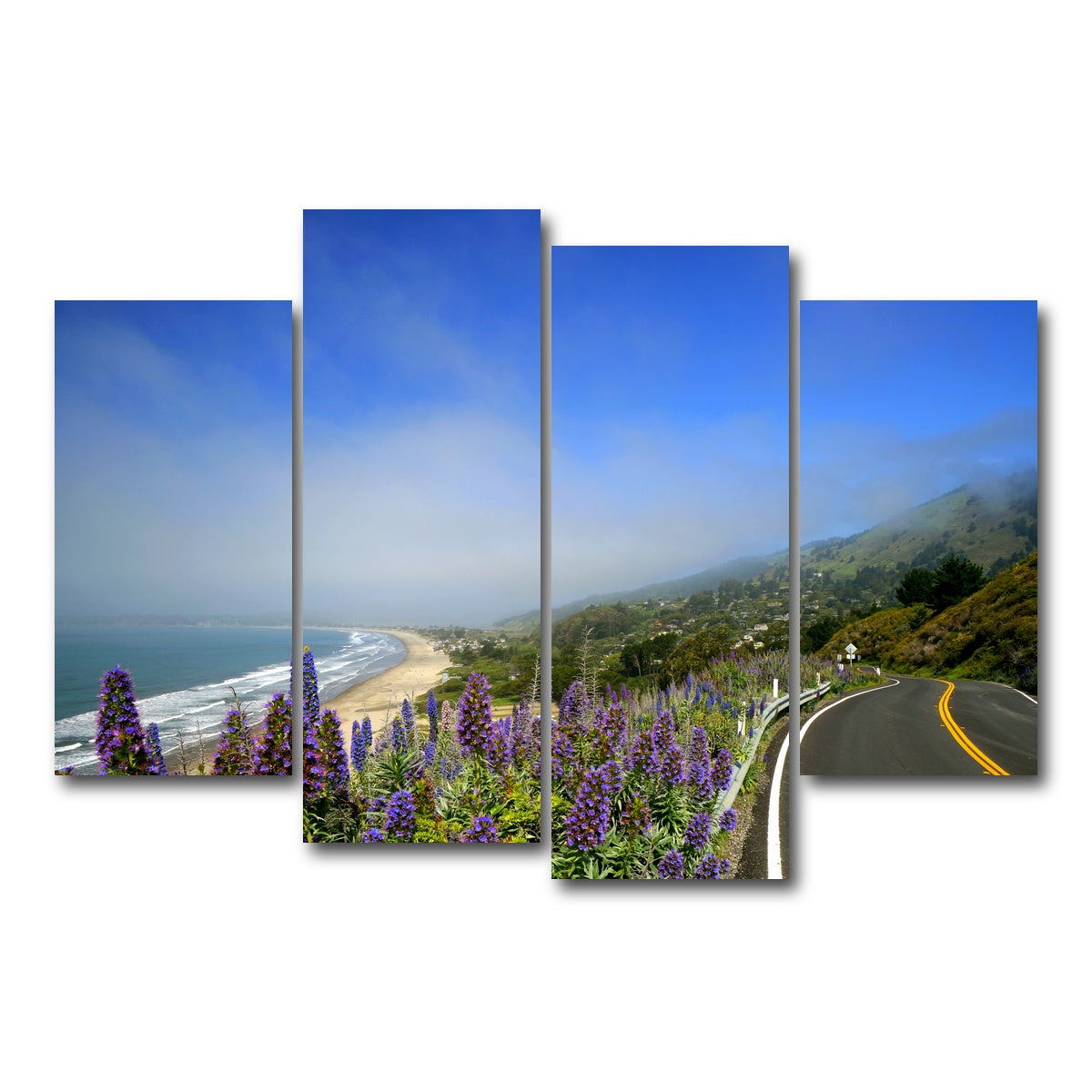 AUTO-MOCKUP WHITE | Coastal highway | 4 Piece | Gallery Wrap Canvas | group=4_short