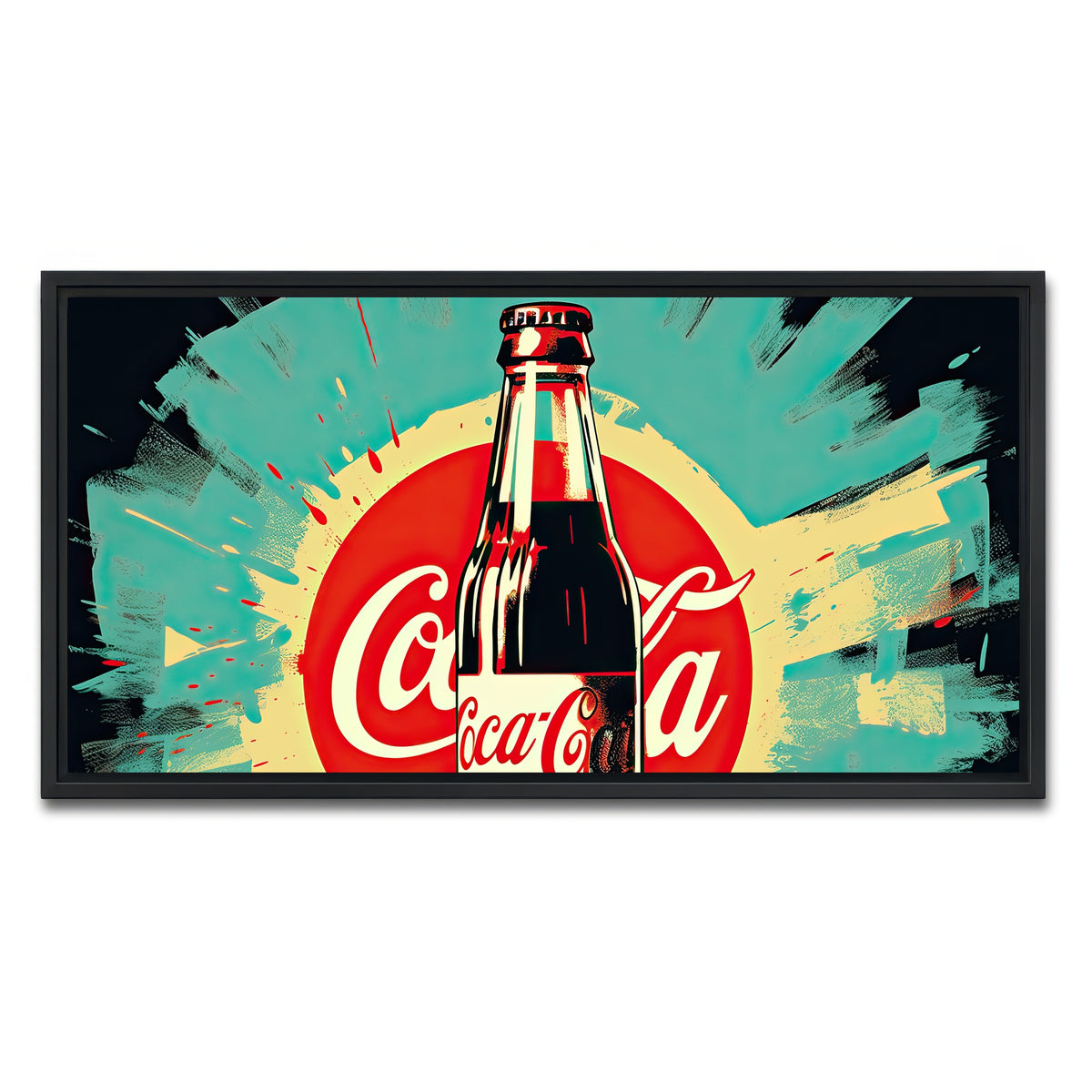 AUTO-MOCKUP WHITE | Coca Cola Bottle | 1 Piece | Black Framed Canvas | group=2x1