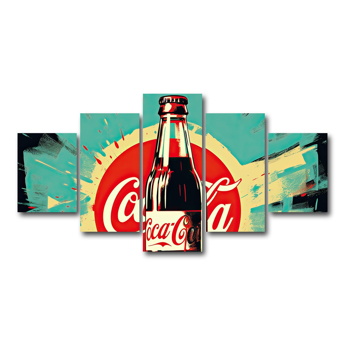 AUTO-MOCKUP WHITE | Coca Cola Bottle | 5 Piece | Gallery Wrap Canvas | group=5_short