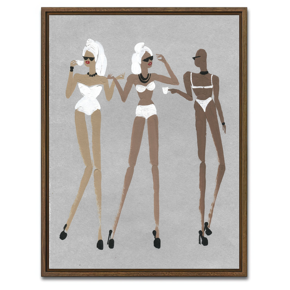 AUTO-MOCKUP WHITE | Coffee Ladies | 1 Piece | Walnut Framed Canvas | group=3x4