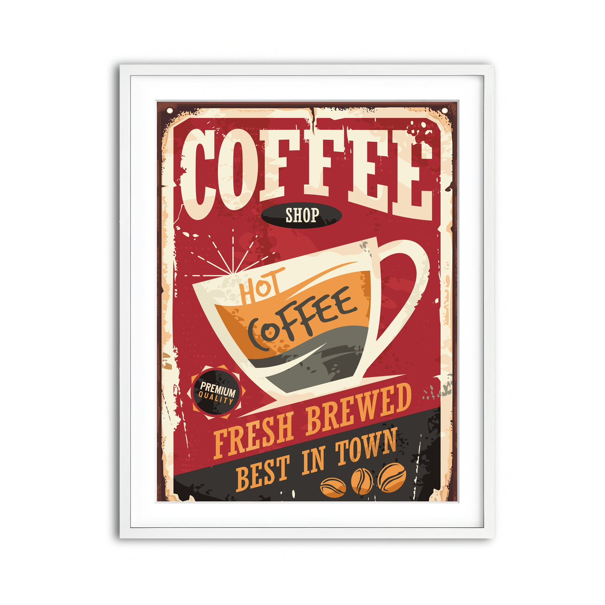 Framed Print 3x4 White