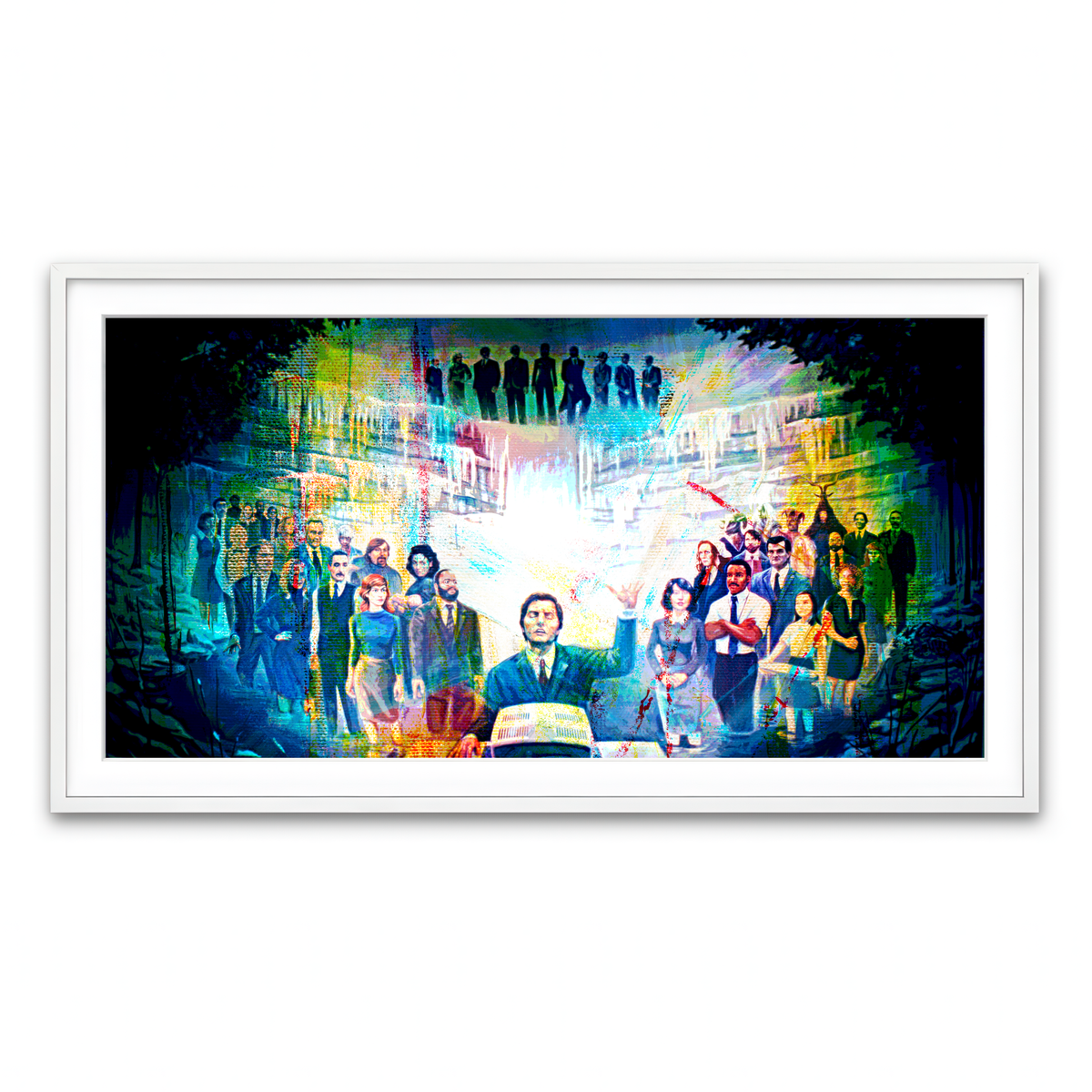 Framed Print 2x1 White