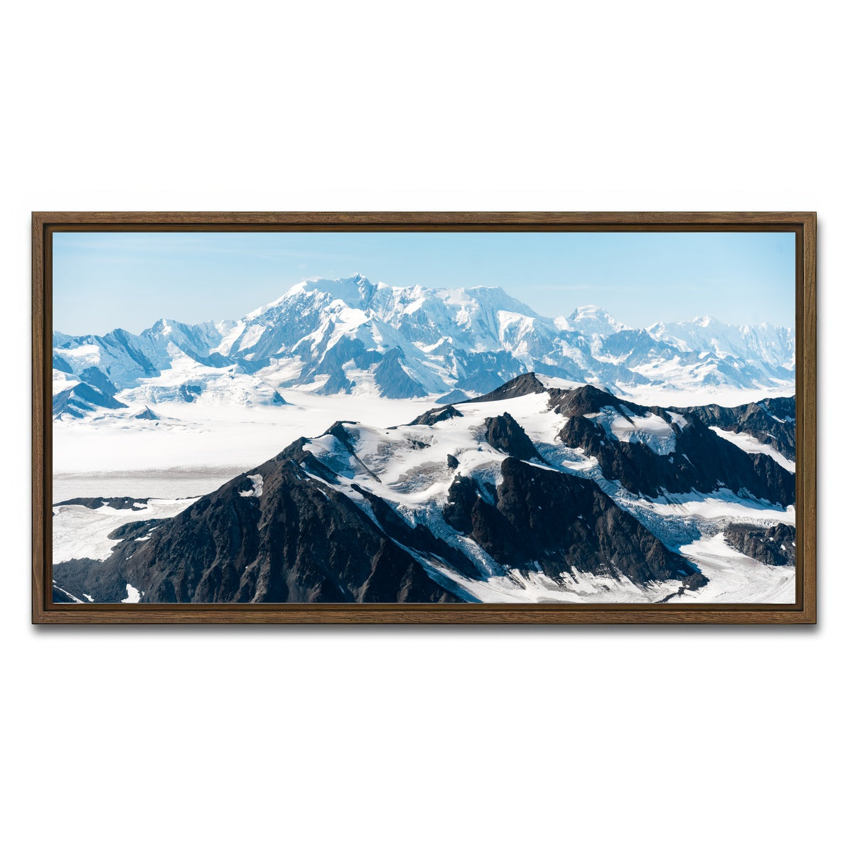 AUTO-MOCKUP WHITE | Cold Mountains | 1 Piece | Walnut Framed Canvas | group=2x1