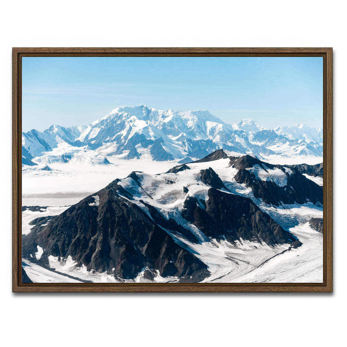 AUTO-MOCKUP WHITE | Cold Mountains | 1 Piece | Walnut Framed Canvas | group=4x3