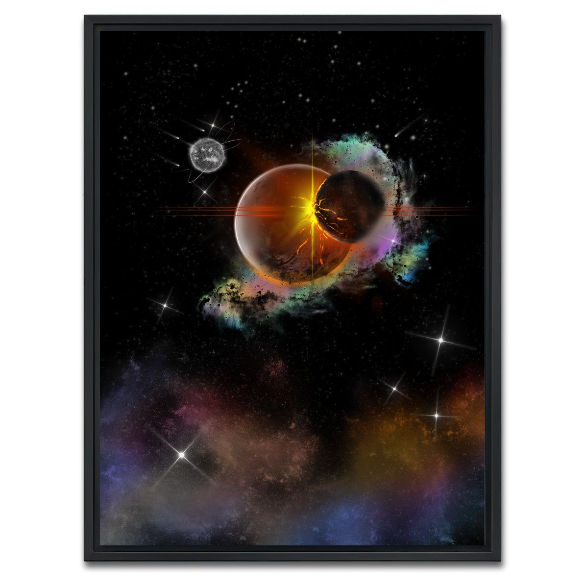 AUTO-MOCKUP WHITE | Collisions | 1 Piece | Black Framed Canvas | group=3x4