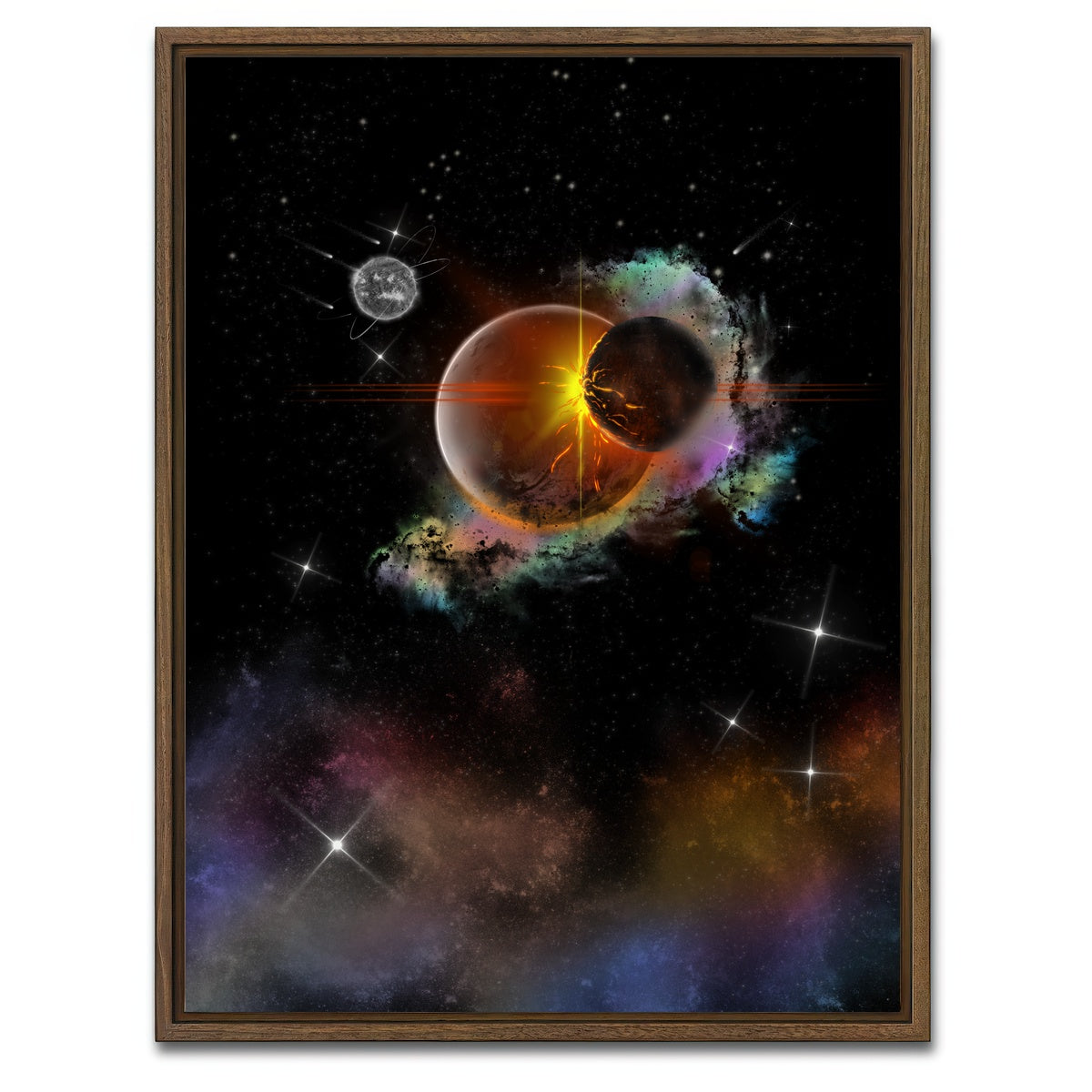 AUTO-MOCKUP WHITE | Collisions | 1 Piece | Walnut Framed Canvas | group=3x4