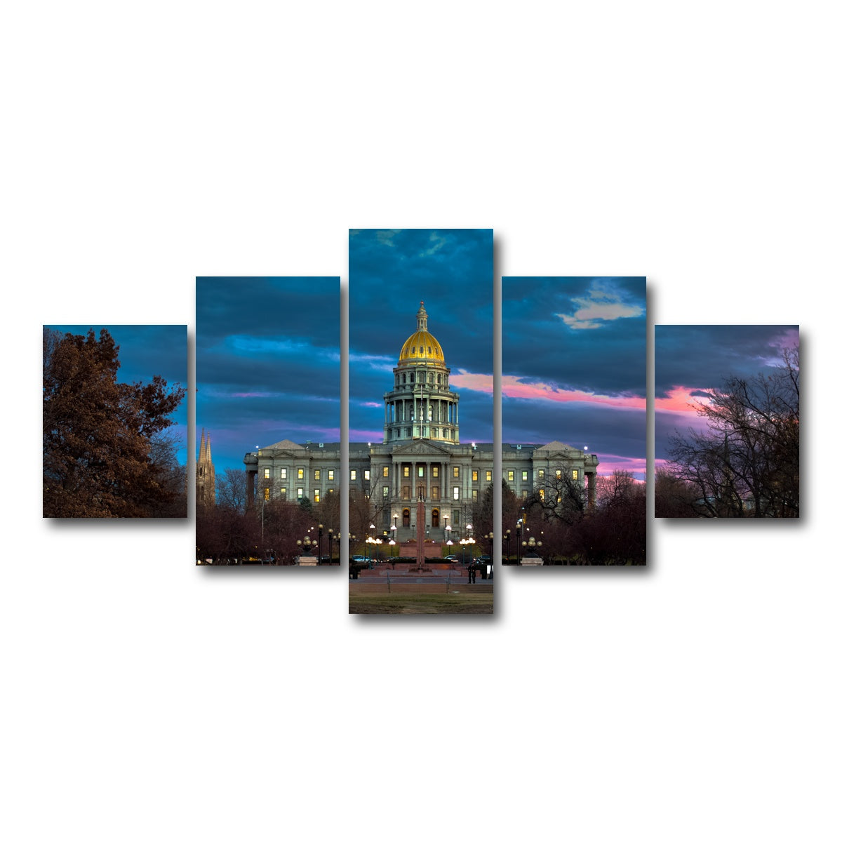 AUTO-MOCKUP WHITE | Colorado Capitol | 5 Piece | Gallery Wrap Canvas | group=5_short