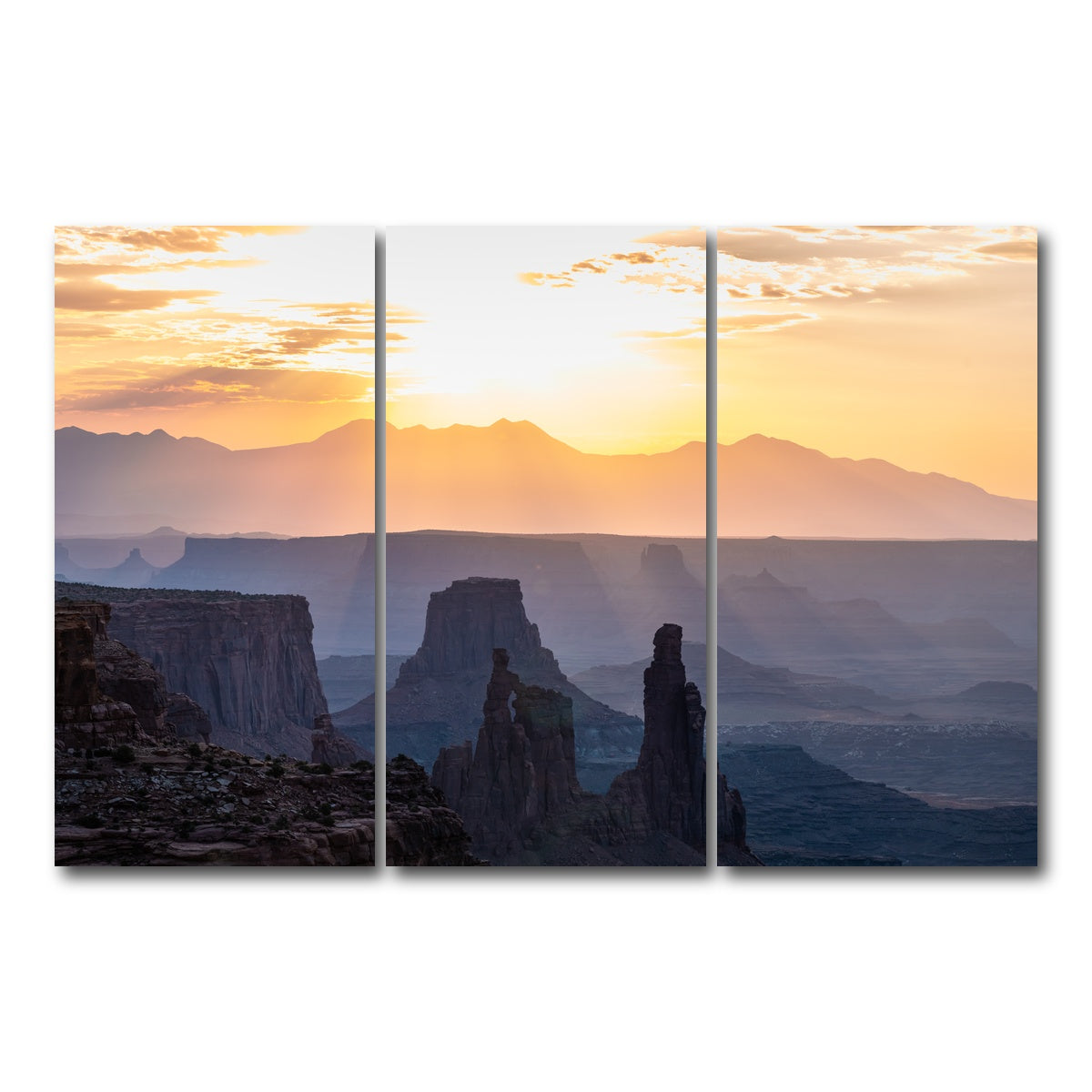 AUTO-MOCKUP WHITE | Colored Canyons | 3 Piece | Gallery Wrap Canvas | group=12x24