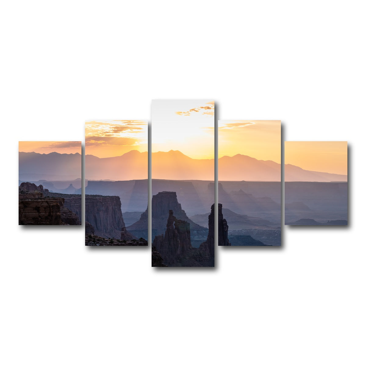 AUTO-MOCKUP WHITE | Colored Canyons | 5 Piece | Gallery Wrap Canvas | group=5_short