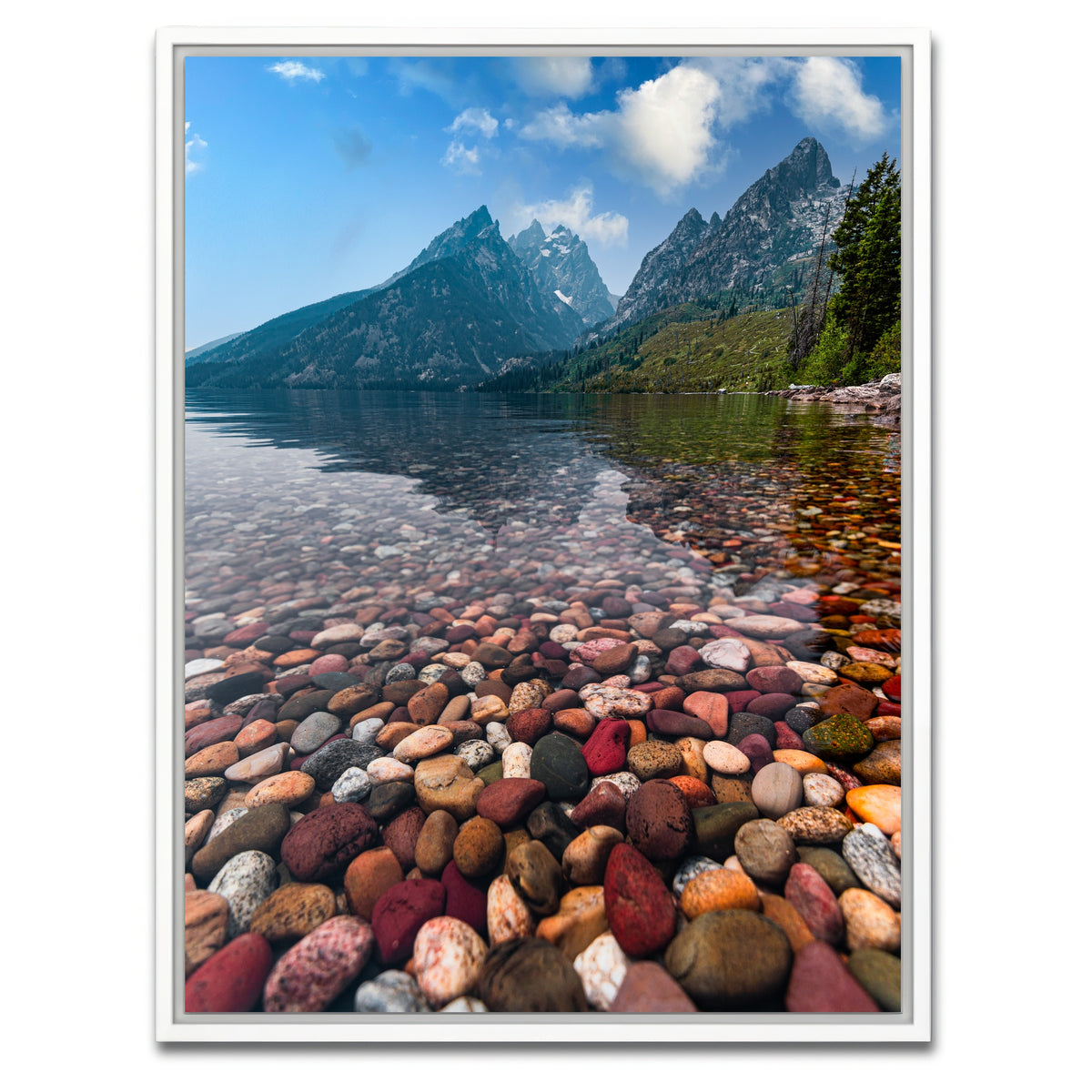 AUTO-MOCKUP WHITE | Colored Pebbles | 1 Piece | White Framed Canvas | group=3x4