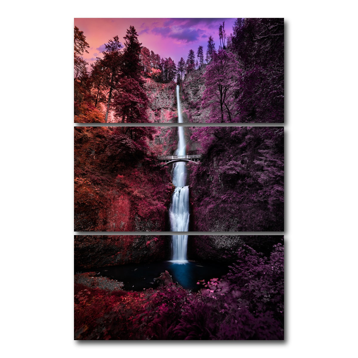 AUTO-MOCKUP WHITE | Colorful Falls | 3 Piece | Gallery Wrap Canvas | group=12x24_stacked