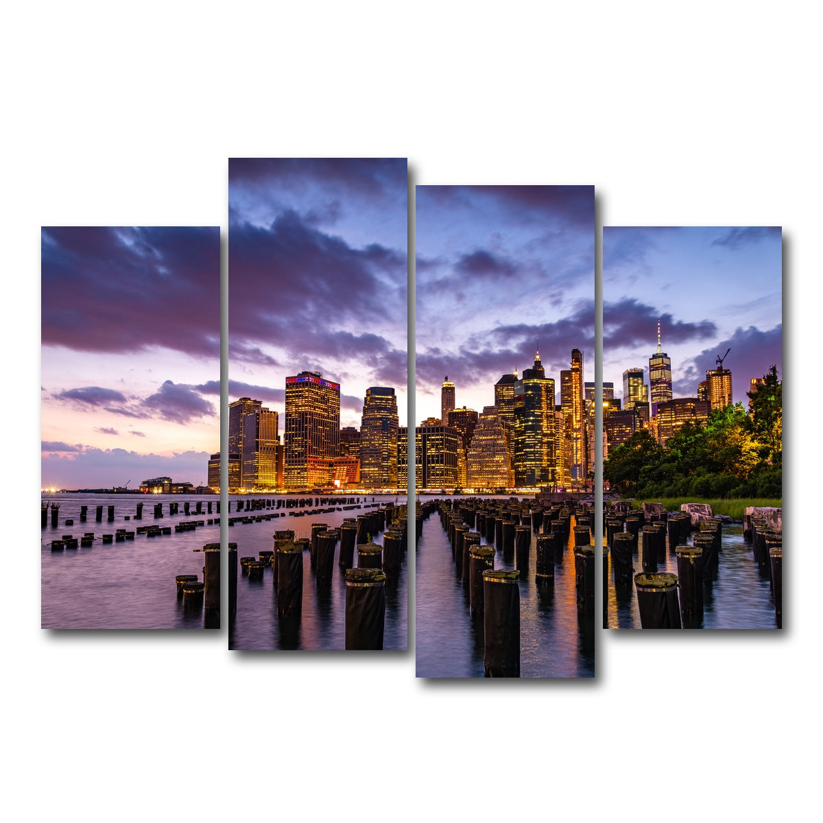 AUTO-MOCKUP WHITE | Colorful New York Skyline | 4 Piece | Gallery Wrap Canvas | group=4_normal
