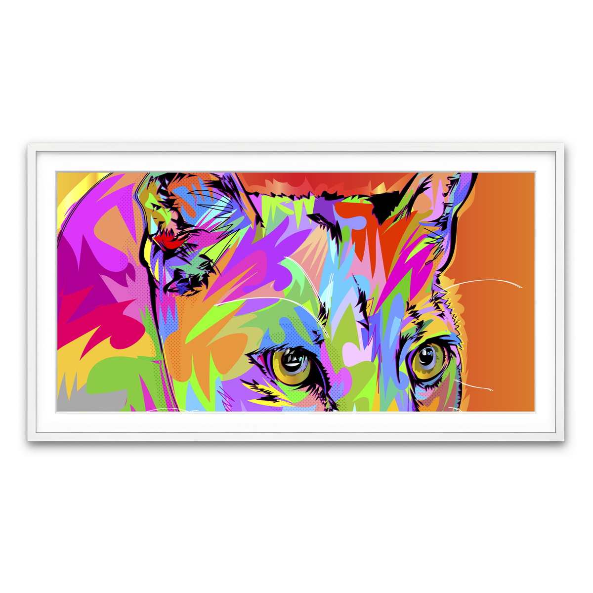Framed Print 2x1 White