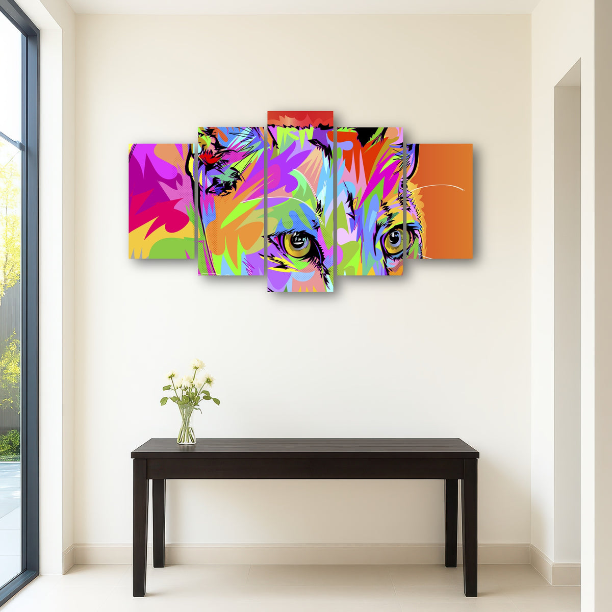 AUTO-MOCKUP ROOM | Colorful Panther Wall Art