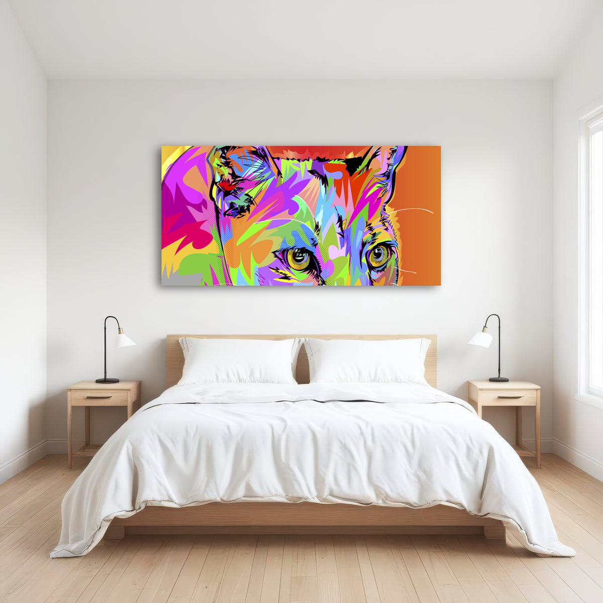AUTO-MOCKUP ROOM | Colorful Panther Wall Art