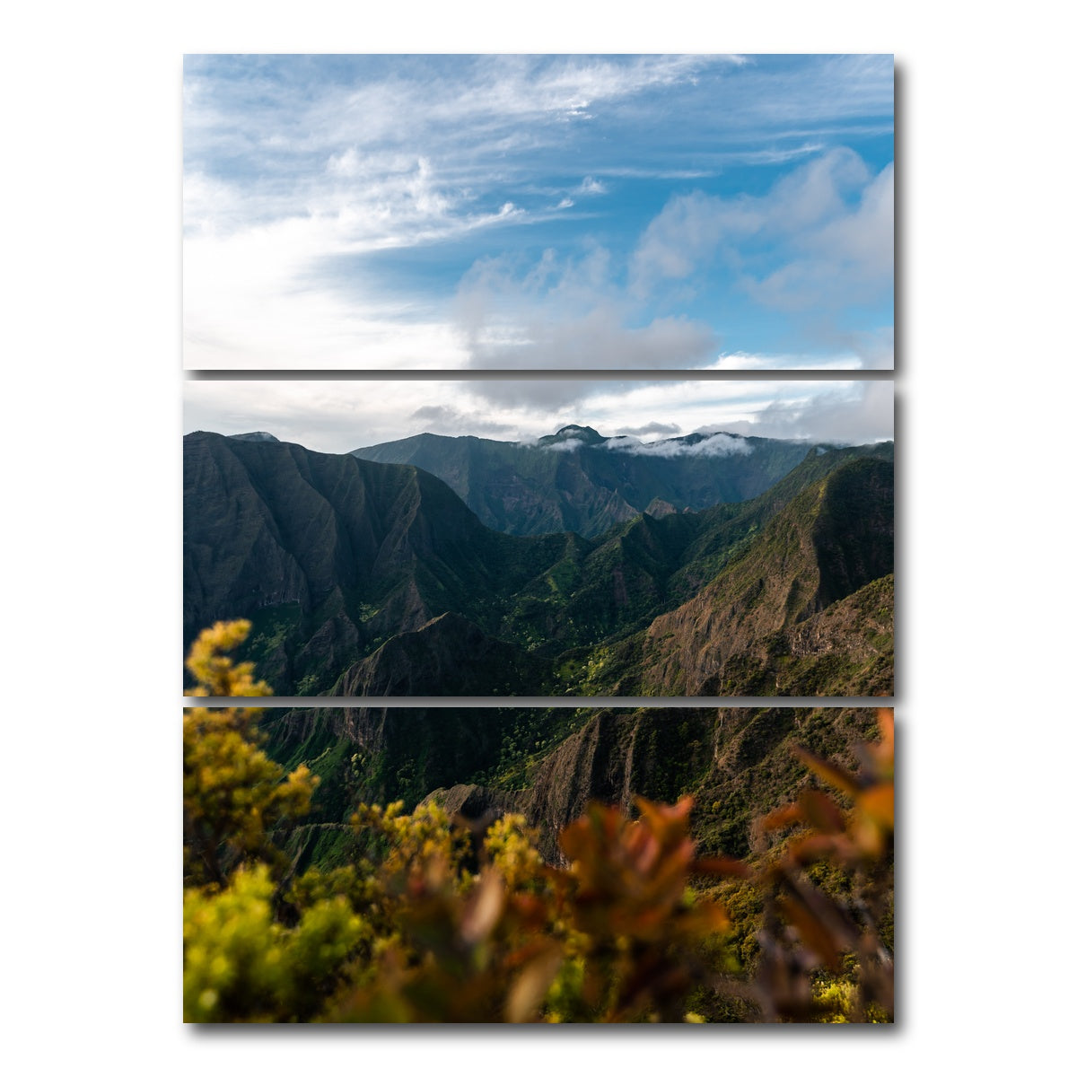 AUTO-MOCKUP WHITE | Colorful Valley | 3 Piece | Gallery Wrap Canvas | group=8x18_stacked