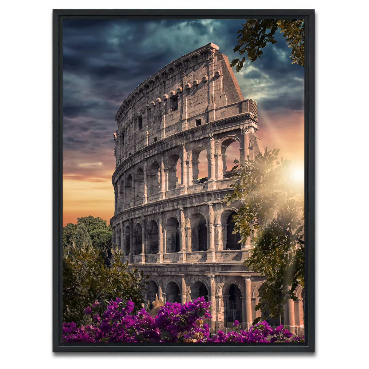 AUTO-MOCKUP WHITE | Colosseum Sunset | 1 Piece | Black Framed Canvas | group=3x4