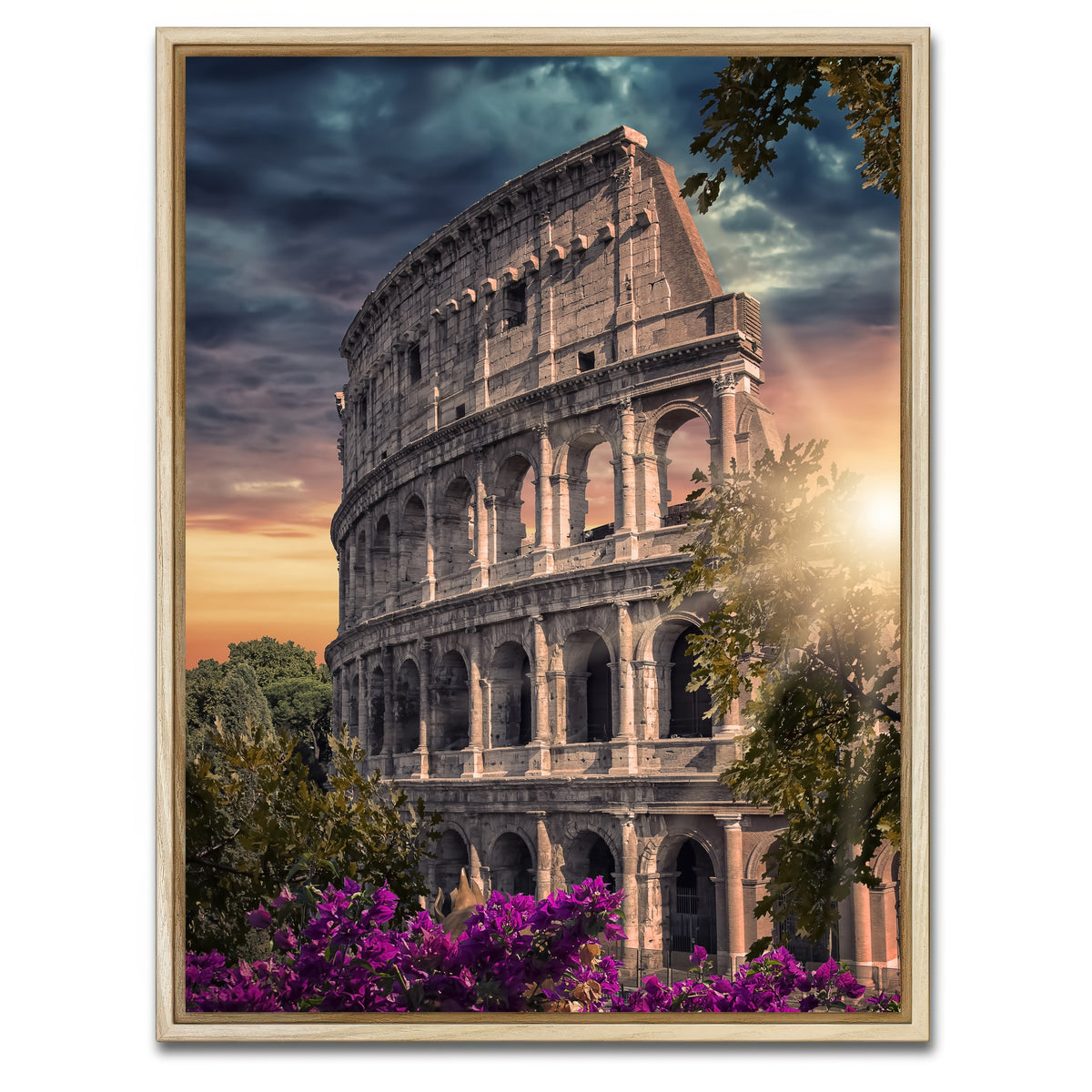 AUTO-MOCKUP WHITE | Colosseum Sunset | 1 Piece | Natural Framed Canvas | group=3x4