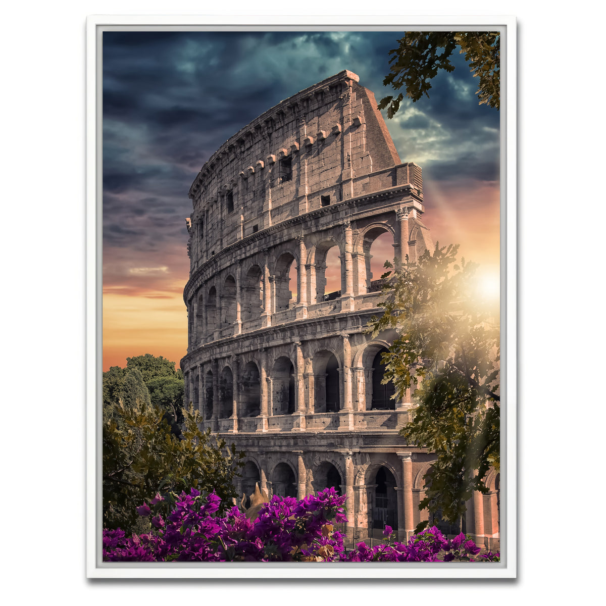AUTO-MOCKUP WHITE | Colosseum Sunset | 1 Piece | White Framed Canvas | group=3x4