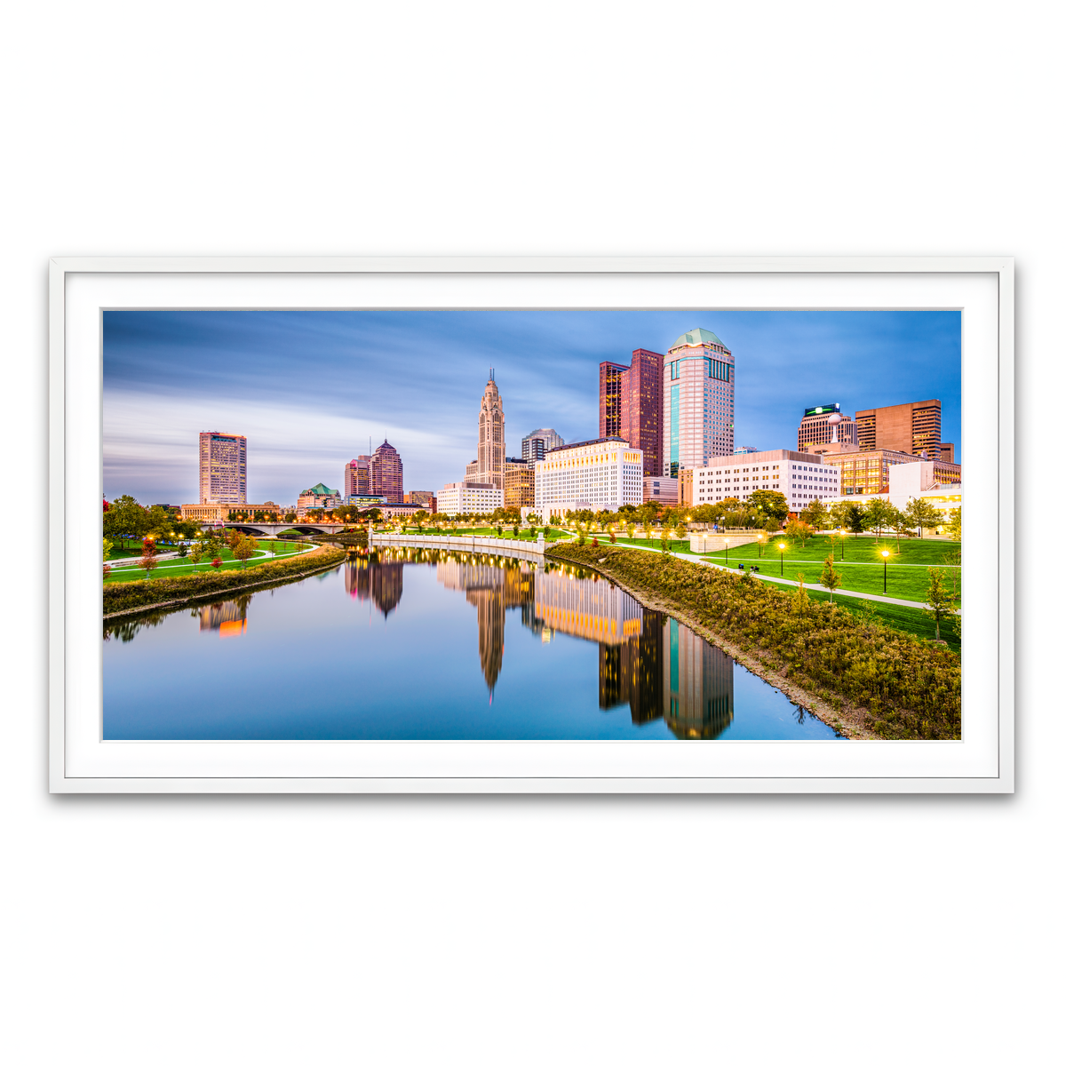 Framed Print 2x1 White